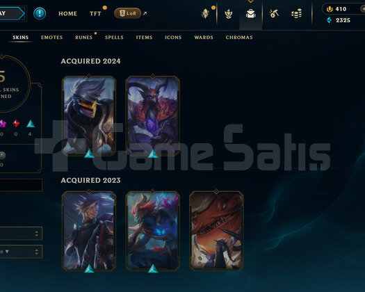 TR Unranked | 5 Kostüm - 410 RP | LoL Hesap
