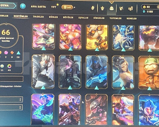 333 SEVİYE 66 KOSTÜM  750 k Yasuo 50 yakın renk