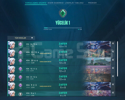 Yücelik 1 / Yüksek MMR Fresh account