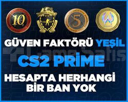 CS2 Prime | 4 Madalya | Yeşil Faktör + Garanti