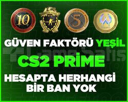 CS2 Prime | 4 Madalya | Yeşil Faktör + Garanti