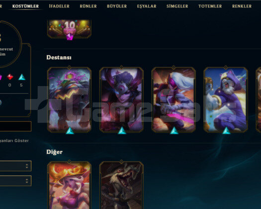 2019 KURULUM 8 SKIN 30 HERO HANDMADE UNRANKED ACC