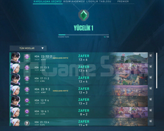 Yücelik 1 / Yüksek MMR Fresh account