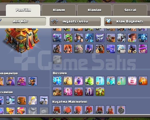 Clash of Clans BB 16 Hesap Herolar Güzel
