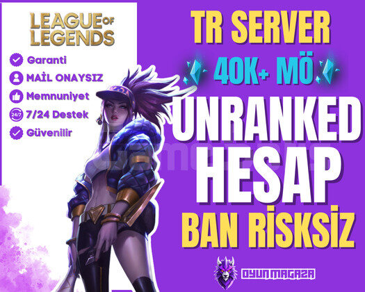 TR BAN YEMEZ UNRANKED HESAP | 40K MÖ + GARANTİ