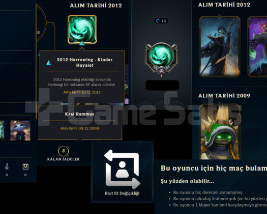2009 REG KING RAMMUS NADIR LOL HESABI