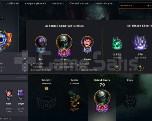 EUW HANDMADE 78 LVL DEMIR-BRONZ ELO