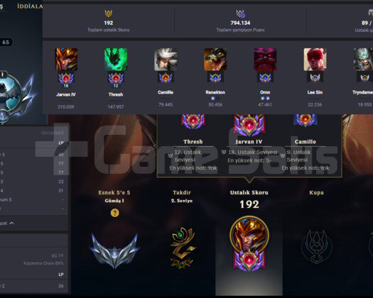 2012 KURULUM 60 SKIN MAINLIK LOL HESABI RARE ACC