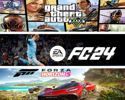 GTA V + FC 24 + FORZA 5 + GARANTİ