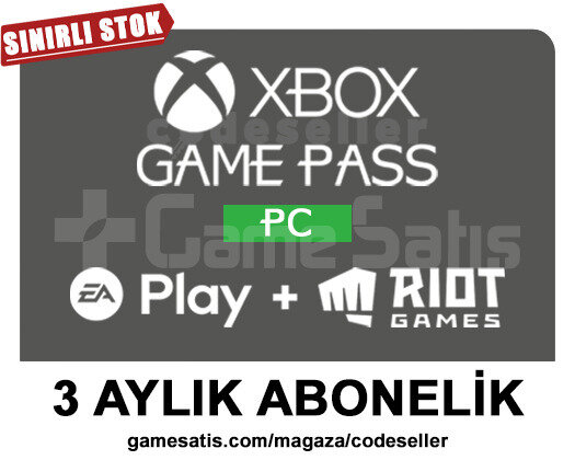 GAME PASS PC + EA PLAY + RIOT GAMES - 3 AYLIK