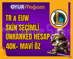 SKİN SEÇMELİ UNRANKED HESAP 40K+ M.Ö | TR & EUW