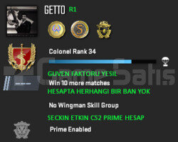 CS2 Prime | Premier Aktif | Yeşil Faktör + Garanti