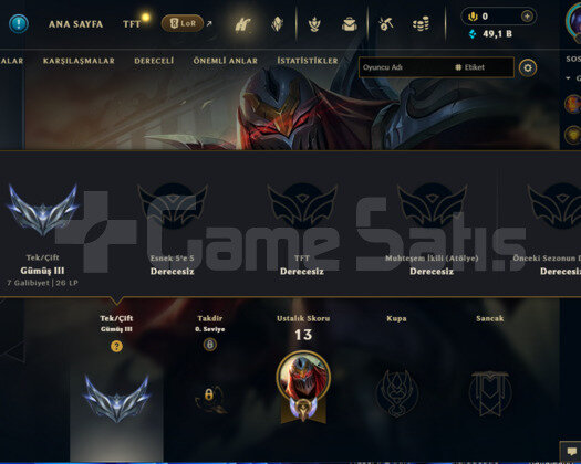 UNRANKED ZED KOSTÜMLÜ FRESH HESAP +49K ÖZ