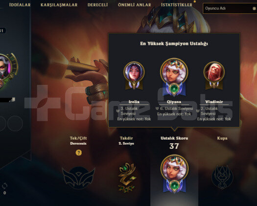 TR 2021 REG 5 SKIN 32 HERO S11 GOLD UNRANKED HESAP