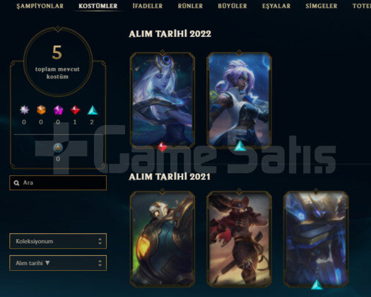 TR 2021 REG 5 SKIN 32 HERO S11 GOLD UNRANKED HESAP