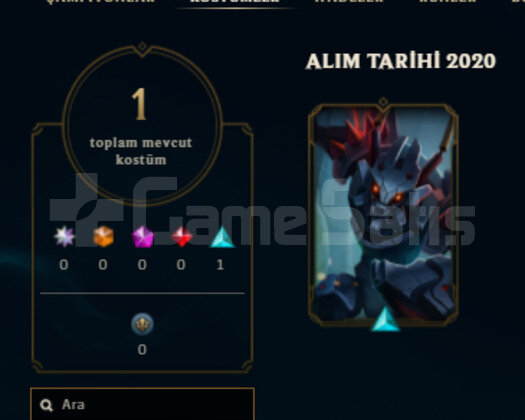 TR 1 KOSTUM 22 HERO HANDMADE UNRANKED HESAP