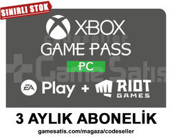 GAME PASS PC + EA PLAY + RIOT GAMES - 3 AYLIK