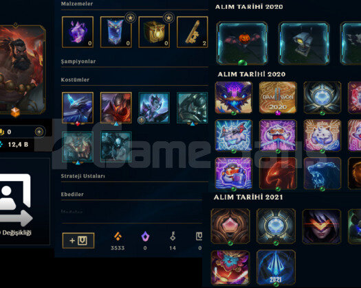 71 LVL HANDMADE EBEDI SKINLI LOL HESABI