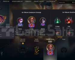 71 LVL HANDMADE EBEDI SKINLI LOL HESABI