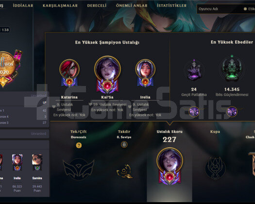 138LVL 220K KAISA 33 SKINLI LOL HESABI