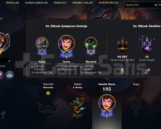 TR 2021 | 96 SEVIYE | 18 SKIN | 63 HERO | UNRANKED