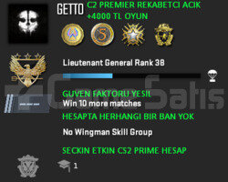 CS2 Prime | Premier Aktif | Yeşil Faktör + Garanti