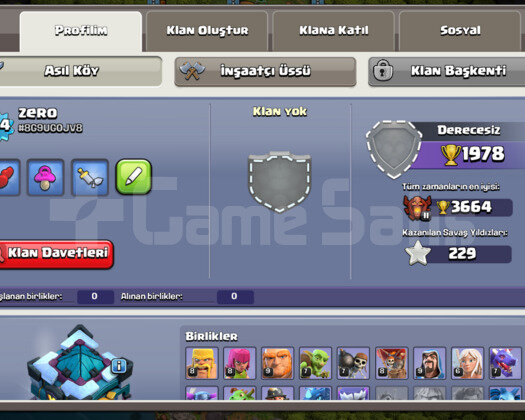 IDsiz | TH 13 | 2500 Taşlı | Bol Skinli Hesap