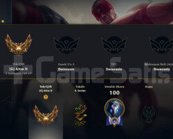 TR HANDMADE GOLD2 YÜKSEK MMR 7SKIN 44 HERO