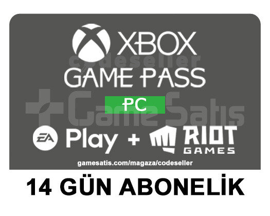 GAME PASS PC + EA PLAY + RIOT GAMES - 14 GÜNLÜK