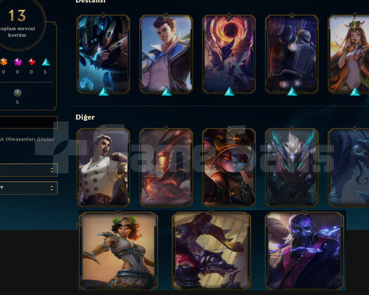 EUW HANDMADE UNRANKED 146LVL TEMİZ 13SKIN 84 HERO