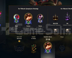 EUW HANDMADE UNRANKED 146LVL TEMİZ 13SKIN 84 HERO