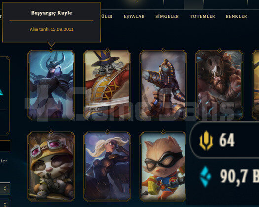 EUW JUDGEMP KAYLE 90K M.Ö 75HERO 8SKIN NADİR HESAP