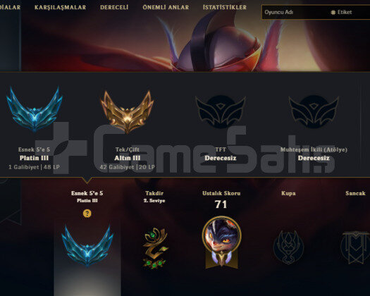 TR 16 SKIN 45 HERO PRESTIJ LEBLANCLI GOLD 3 HESAP