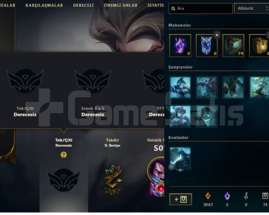 TR 2015 KURULUM 68 SKIN 128 HERO HANDMADE UNRANKED