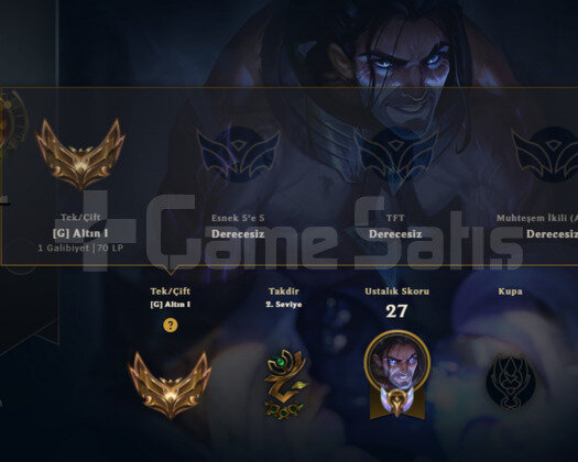 EUW HANDMADE TEK MAÇ GOLD 1 2SKIN 28 HERO YKSK MMR