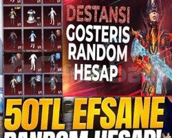 50 TL EFSANE DOLU PUBG RANDOM HESAPLAR
