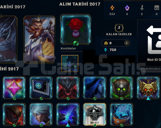 2017 KURULUM ELLE KASILMIŞ LOL HESABI