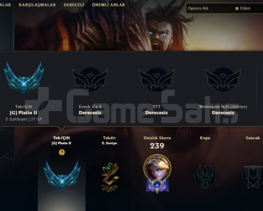 EUW 2012 KURULUM 171 SKIN 145 HERO KOLEKSIYONLUK