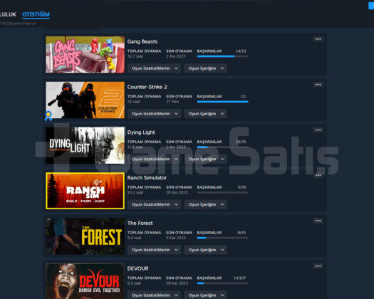 ACİL SATILIK DOLU DOLU STEAM HESABI