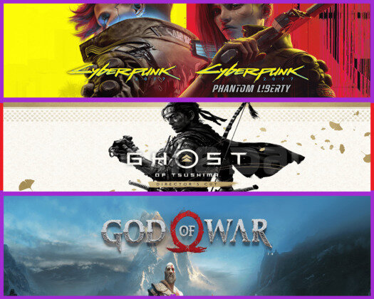 Cyberpunk 2077 + Ghost of Tsushima + God Of War