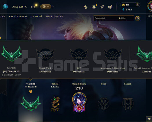 TR 136 LVL I ZÜMRÜT 3 60LP I 77 ŞAMP - 28 KOSTÜM