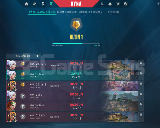 GOLD 1 FRESH HESAP YÜKSEK MMR