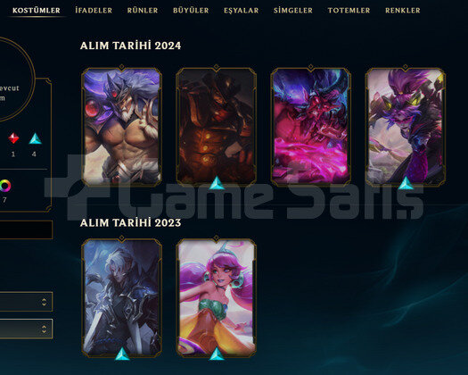 TR Geçen Sezon Altın | 7 Kostüm - 33 Hero | LoL