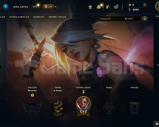 TR Unranked | 2 Kostüm - 22 Hero | LoL Hesap