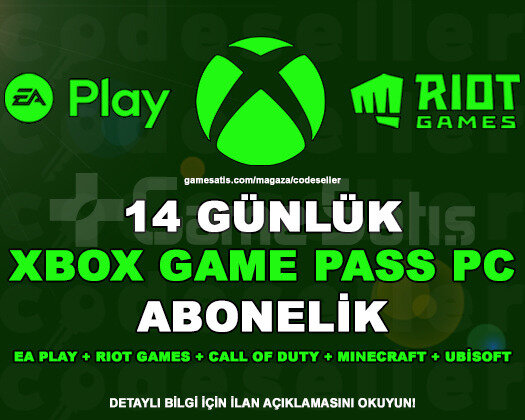 GAME PASS PC + EA PLAY + RIOT GAMES - 14 GÜNLÜK