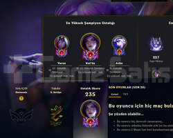 TR2016 KURULUM TOP ADC MAİN 29 SKIN 58 HERO UNRANK