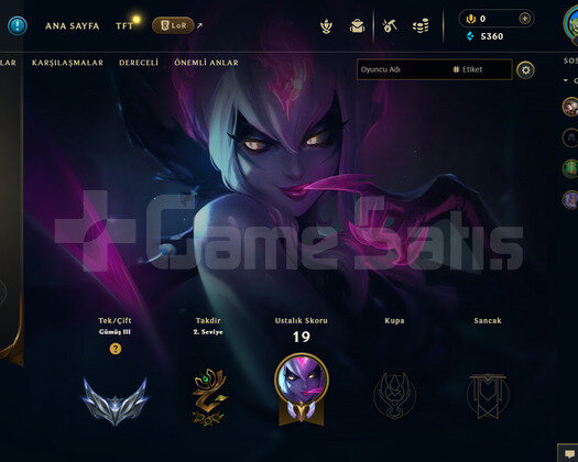 TR Gümüş 3 | 3 Kostüm - 44 Hero | LoL Hesap