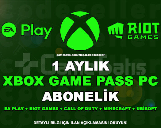 GAME PASS PC + EA PLAY + RIOT GAMES - 1 AYLIK