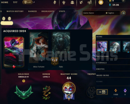 EUW EMERALD 4 / 60K MAVİ ÖZ / MAİL ONAYSIZ / SMURF