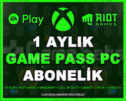 GAME PASS PC + EA PLAY + RIOT GAMES - 1 AYLIK